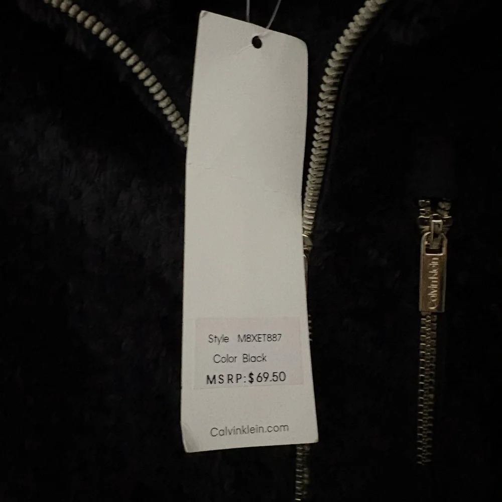 Calvin Klein Black Plush Fleece Full-Zip Jacket Size S - Picture 8 of 10